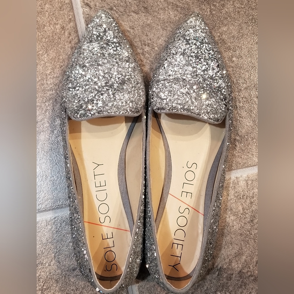 Sole Society CAMMILA Glitter Pointed Flat